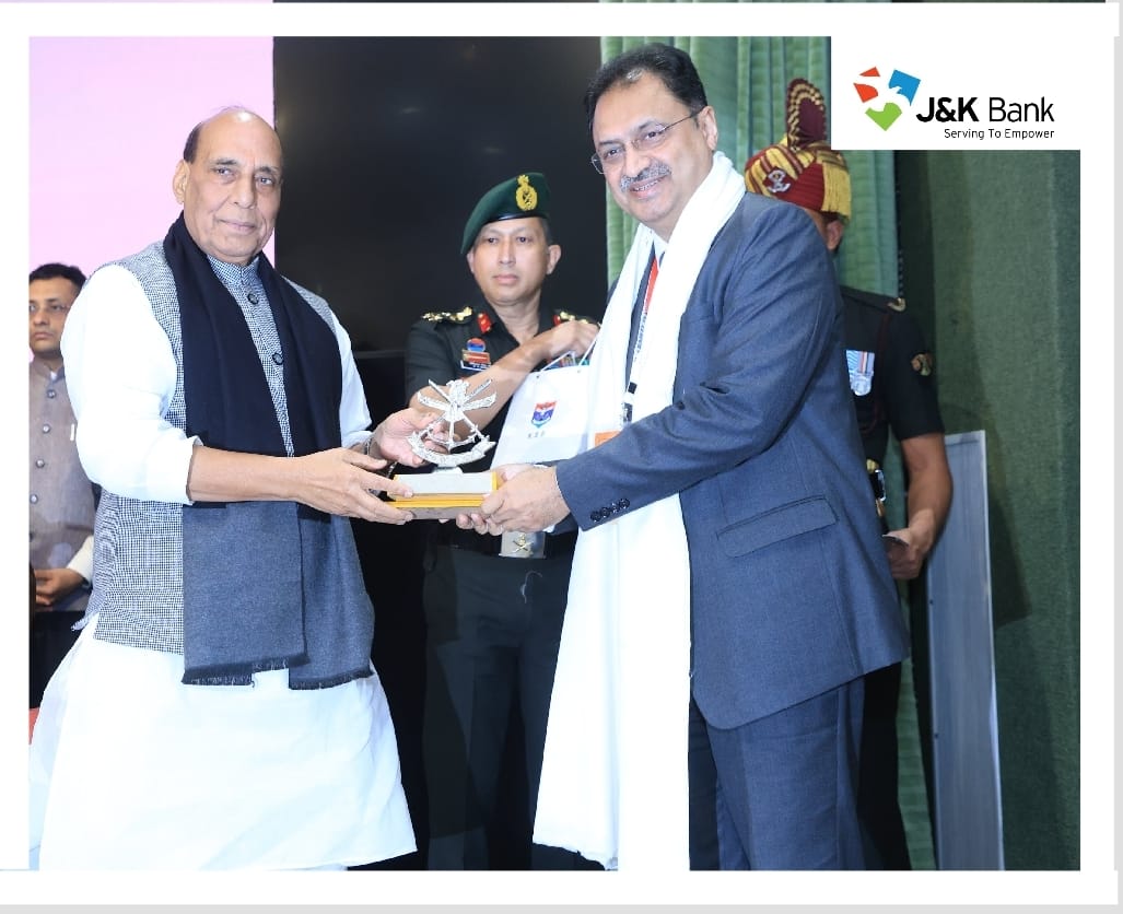 Defence Minister Rajnath Singh honours J&K Bank for supporting education of ex-servicemen's children under CSR 