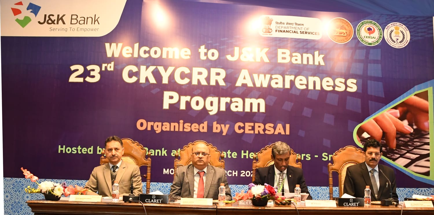 J&K Bank hosts CERSAI’s 23rd CKYC Awareness Programme at CHQ Exec… J&K Bank hosts CERSAI’s 23rd CKYC Awareness Programme at CHQ Exec…
